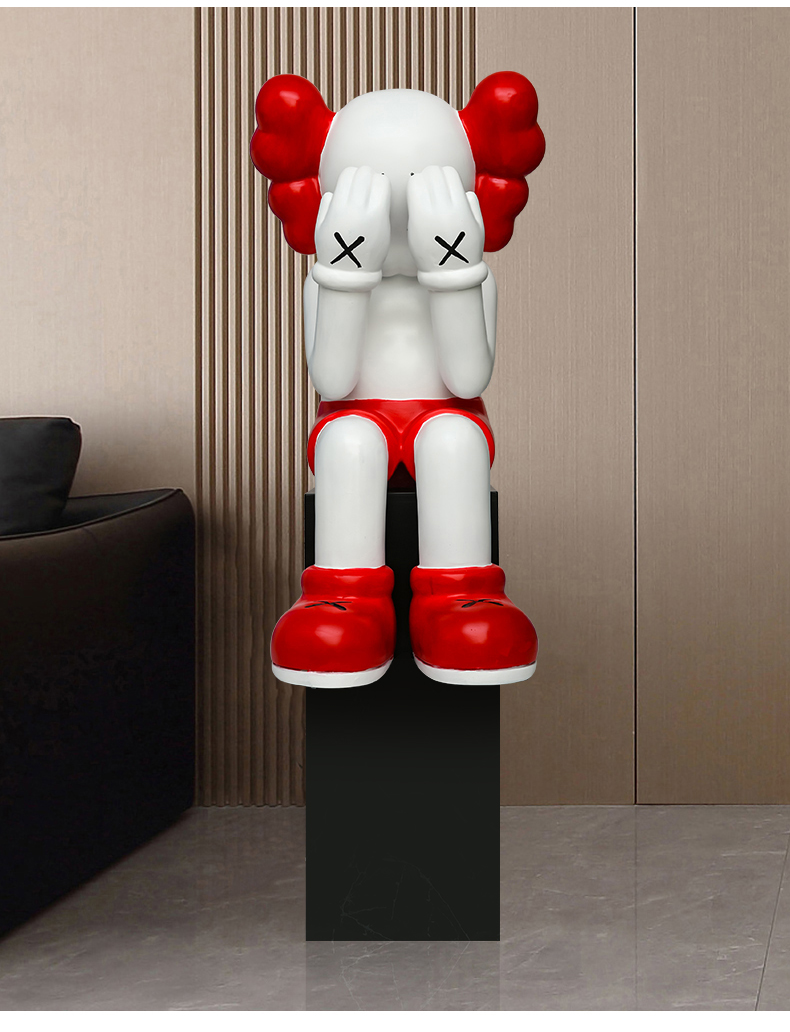 暴力熊网红坐姿kaws暴力熊大摆件玩偶卡通公仔落地现代简约客厅软装