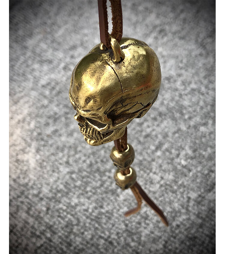 哈雷驱魔铃哈雷金翼印第安摩托车加装好运铃铛 骷髅驱魔车载铃铛小