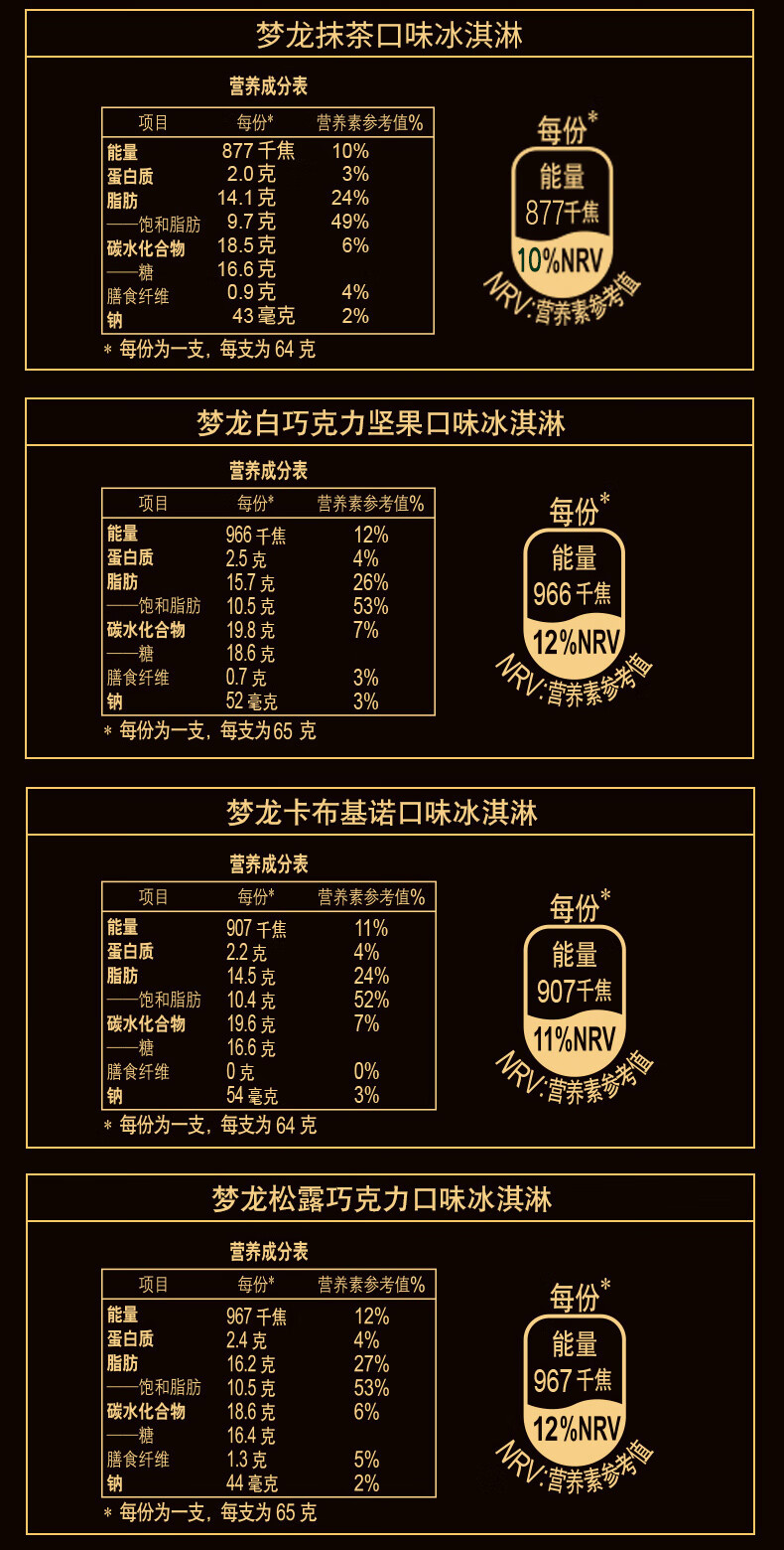 21支和路雪夢龍雪糕松露巴旦木冰淇淋巧克力脆皮冰激凌整箱批夢龍白