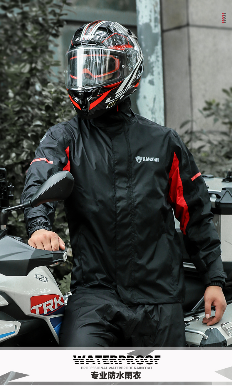 升级款 蓝狮骑行雨衣套装蓝狮雨衣男分体式外卖全身防暴雨雨服机车