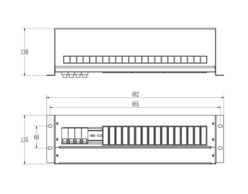 3u机柜配电箱机房机架式交流配电单元箱通信断路ups电源分配单元1p汇