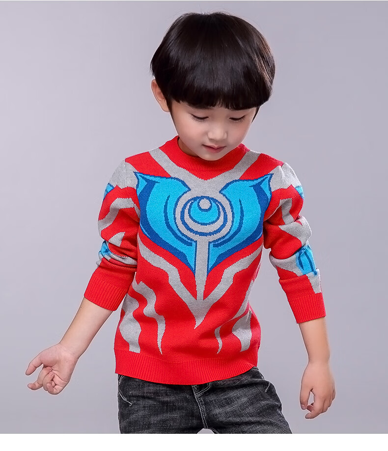 奥特曼衣服儿童秋装男童毛衣套头2020秋冬款洋气针织衫春秋季线衣童装