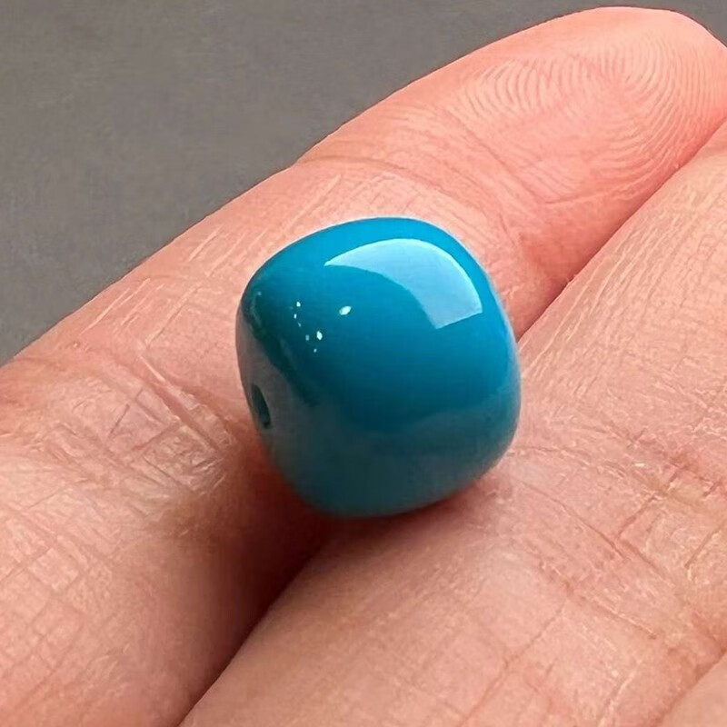 宝芙韵 玉化蓝绿松石 蓝老型圆直切无相手串手持108腰顶珠 高瓷蓝严选