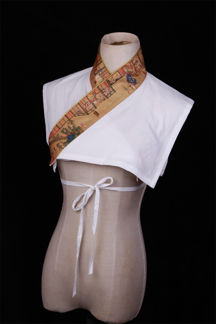 墨绯多款古画汉服交领义领假领搭配圆领袍方领比甲珍珠金边 虢国夫人