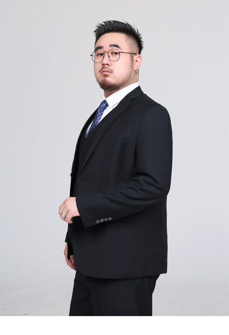 途中雨春秋大码胖人西装马甲男士商务休闲职业正装韩马夹背心加大