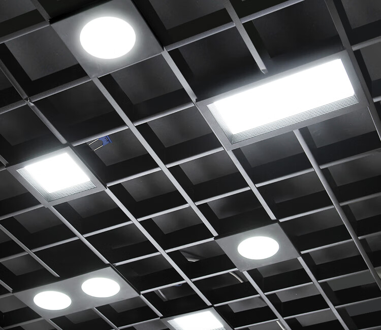 格删灯黑色方形led格栅灯吊顶筒灯天花嵌入式15x15葡萄架双头斗胆灯