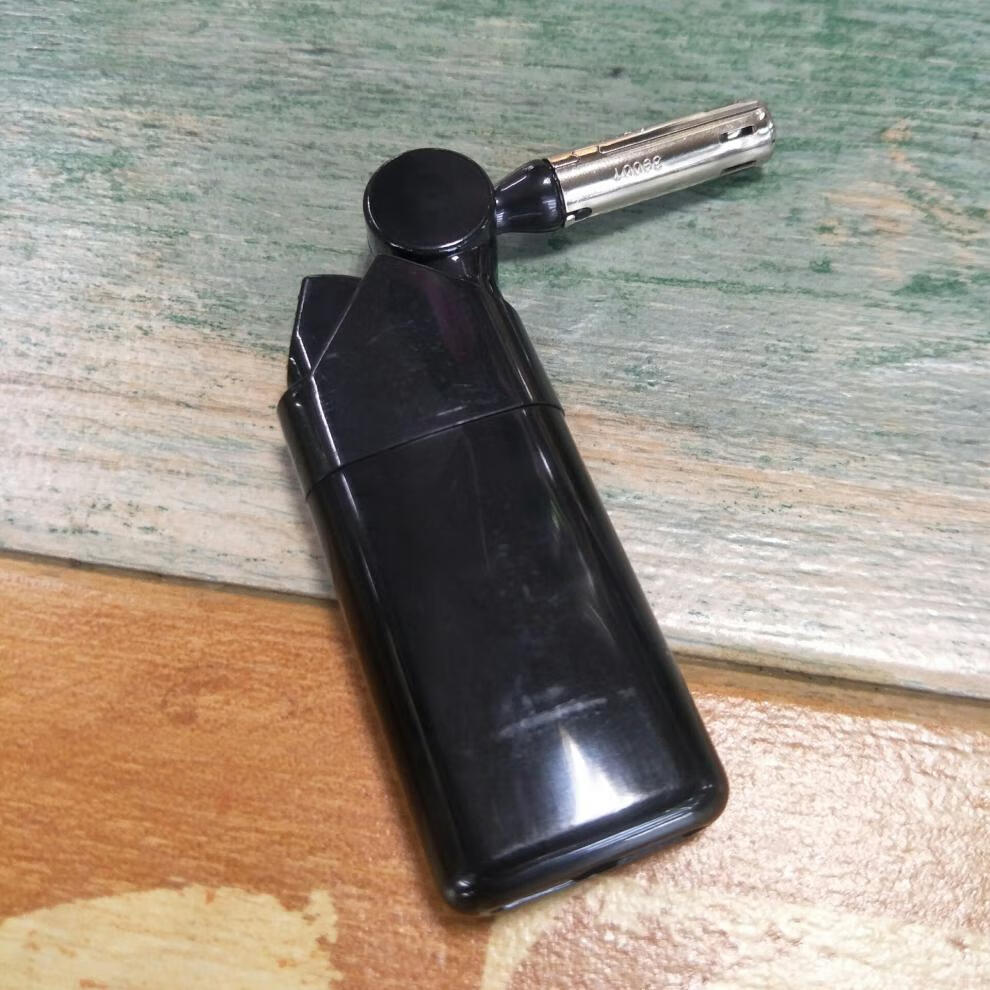 碧蓝仕 创意可旋转弯曲烟斗专用明火打火机迷你点火枪可充加气点香蜡