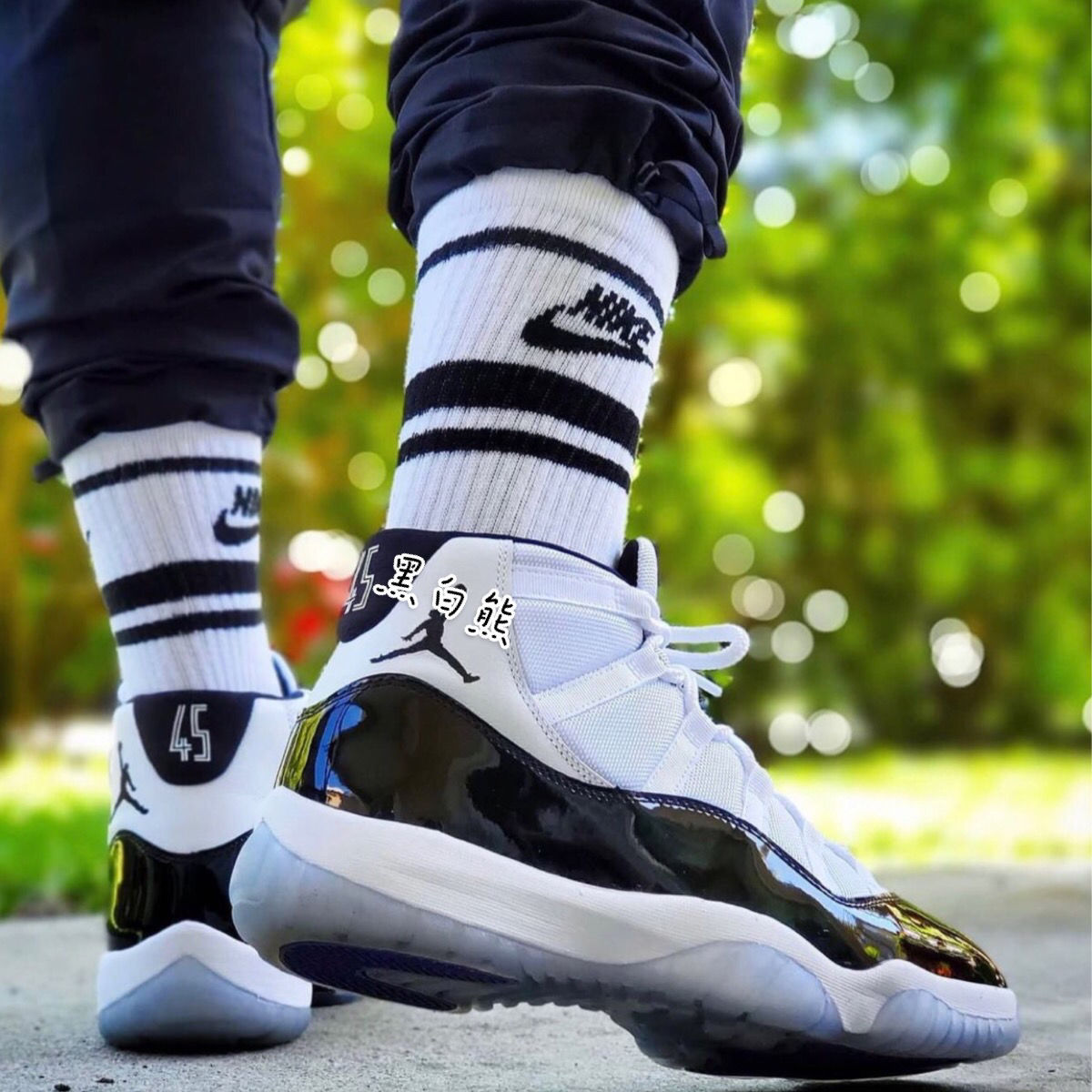 【级】aj飞人 retro concord 康扣黑白45刺绣 乔11高帮篮球鞋 378037