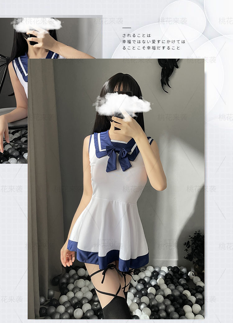 情绪内衣学生套装性感诱h女jk日系学院风角色扮演水手服开当免脱 蝴蝶