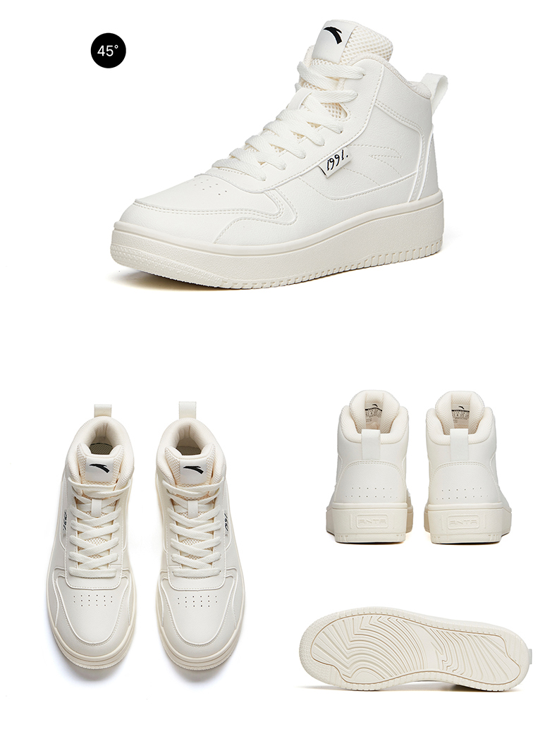 安踏高帮板鞋女小白鞋2022新款女鞋官方旗舰学生休闲鞋百搭运动鞋子