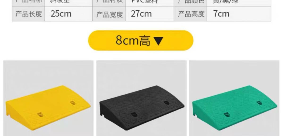 现货现发台阶垫斜坡垫马路牙子汽车门槛垫路沿坡塑料上坡爬坡三角垫
