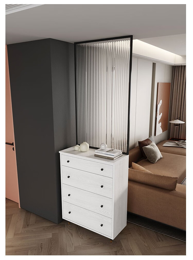 轻奢入户进门玄关一体柜鞋柜家用客厅长虹玻璃屏风隔断间厅柜遮挡