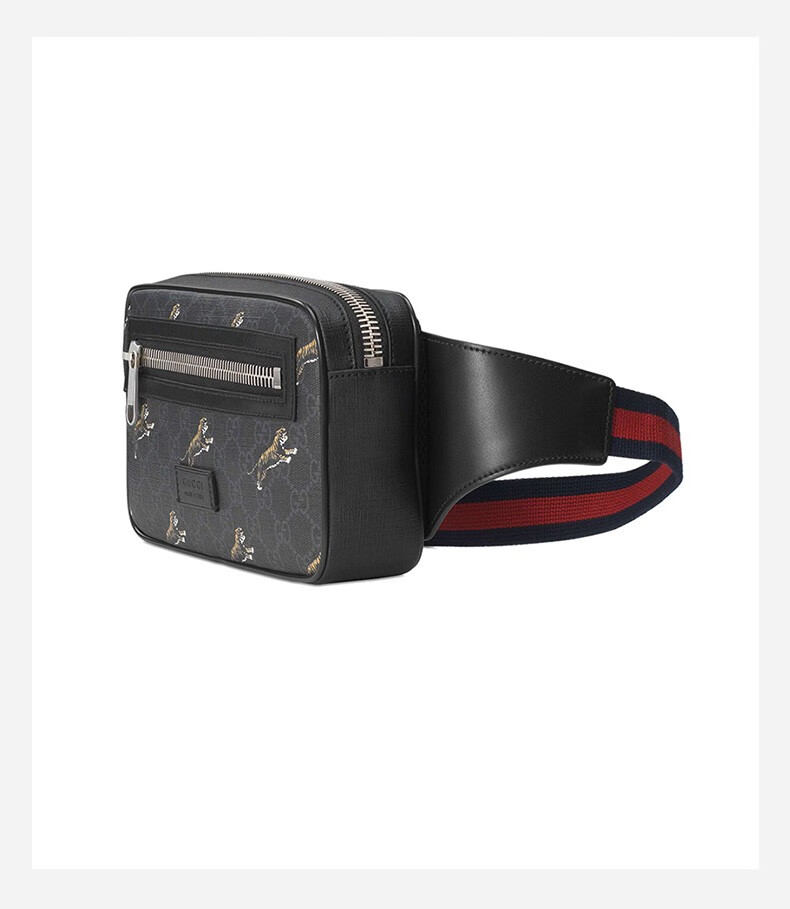 gucci古驰gucci男包2020新品男士双g老虎印花腰包胸包斜挎包预售代购