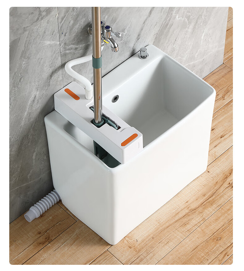 洗拖把池家用阳台卫生间陶瓷拖布池地拖盆带挤水盒子洗涤水桶 am6