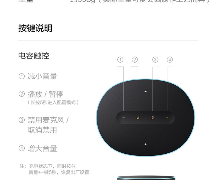 小米mi小爱音箱art电池版便携蓝牙智能音箱第三代小爱同学人工智能