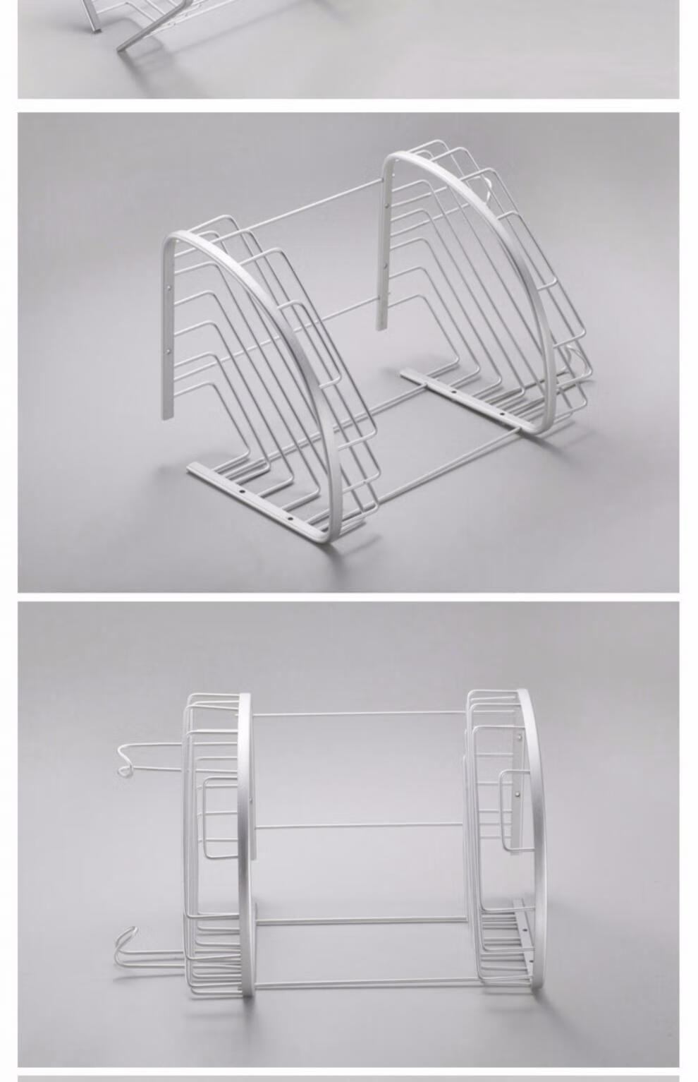 太空铝置物架 浴室转角三角架双层网篮置物937138