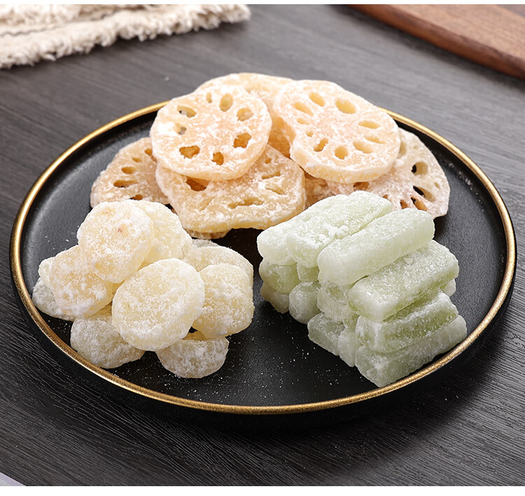 特产喜糖果干金桔莲子冬瓜马蹄糖椰角小时侯的零食 莲藕糖250g【图片