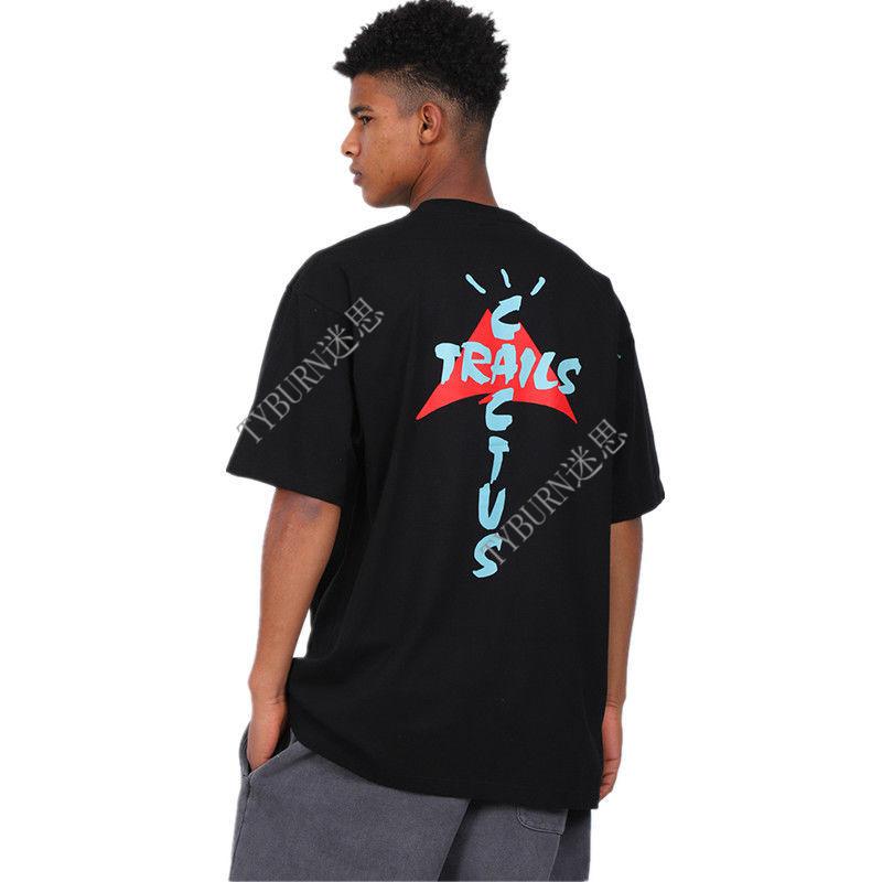 travis scott cactus jack trails奔跑周边短袖t恤男女ts同款棉潮