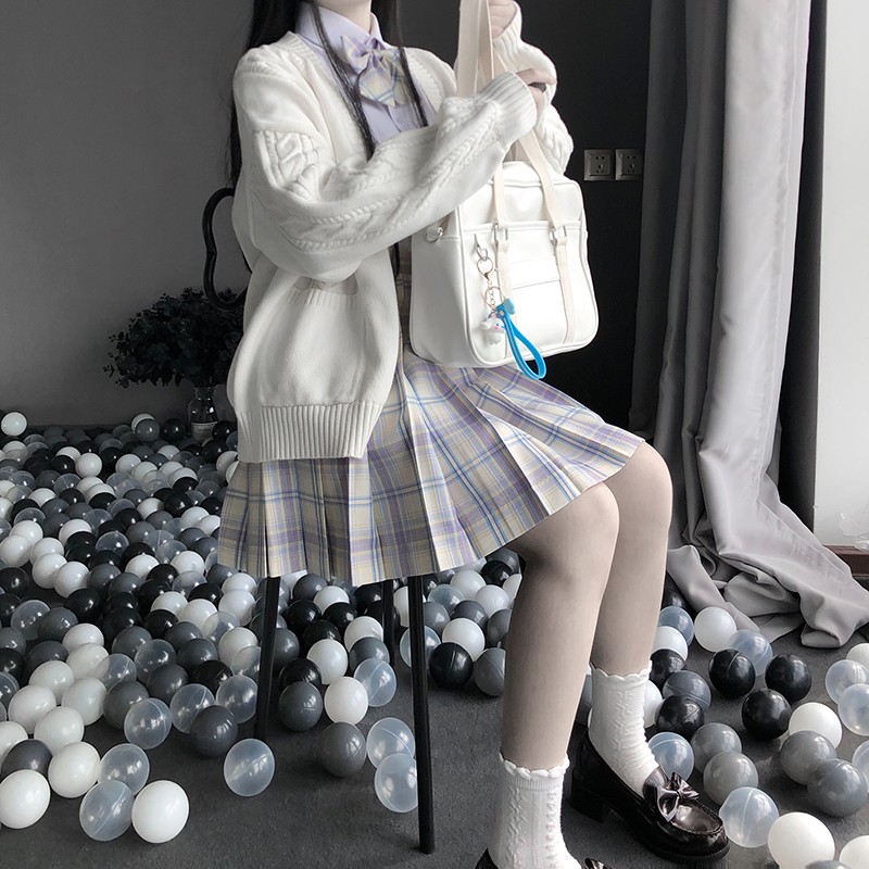 jk制服正统兔缝缝jk日系少女温柔一刀百褶格裙学生校服晒海领结长袖