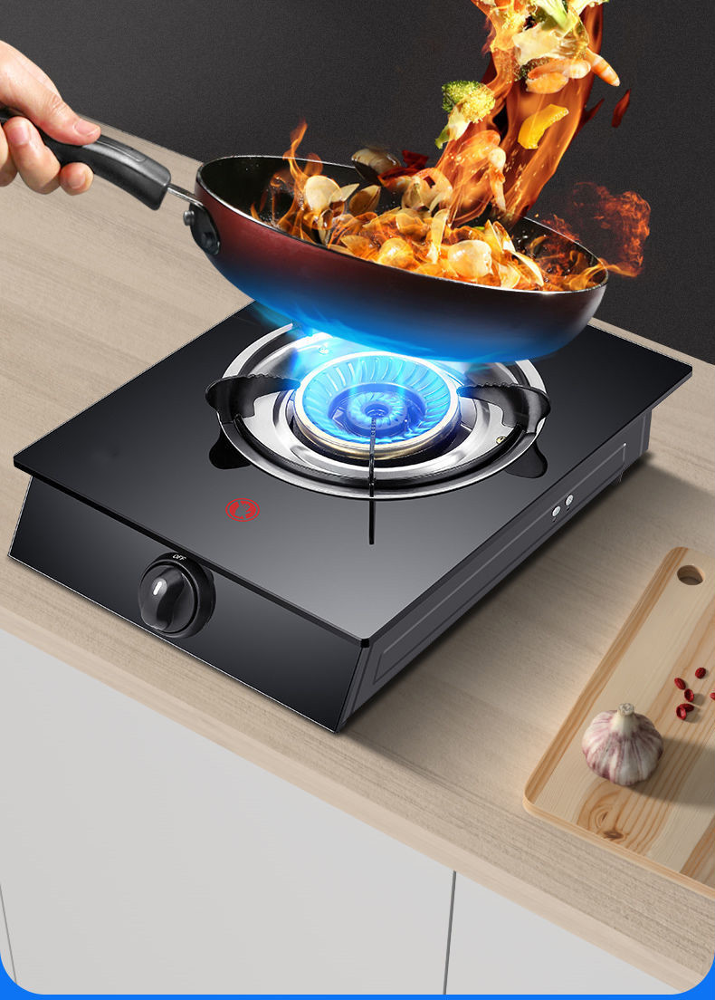 煤气灶单灶家用液化气灶燃气灶节能台式液化气猛火单个单头炉具黑晶