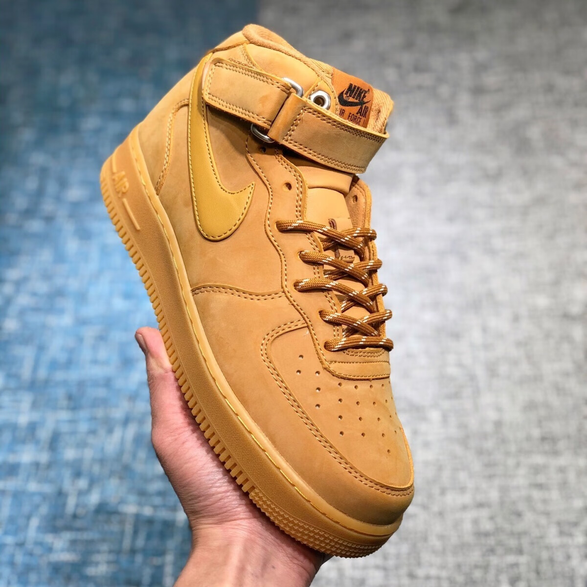 【旗舰官方店】aj男女款apos07md空军一号小麦色麂皮中邦休闲板鞋cj