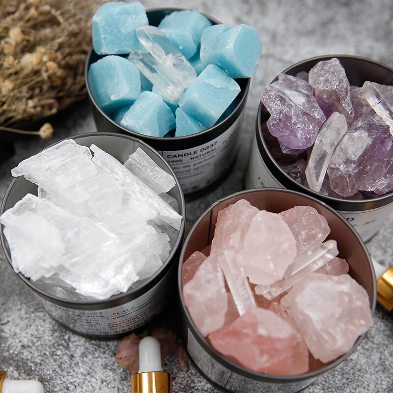 无火香薰房间家用香氛粉紫白天然水晶香薰扩香石摆件
