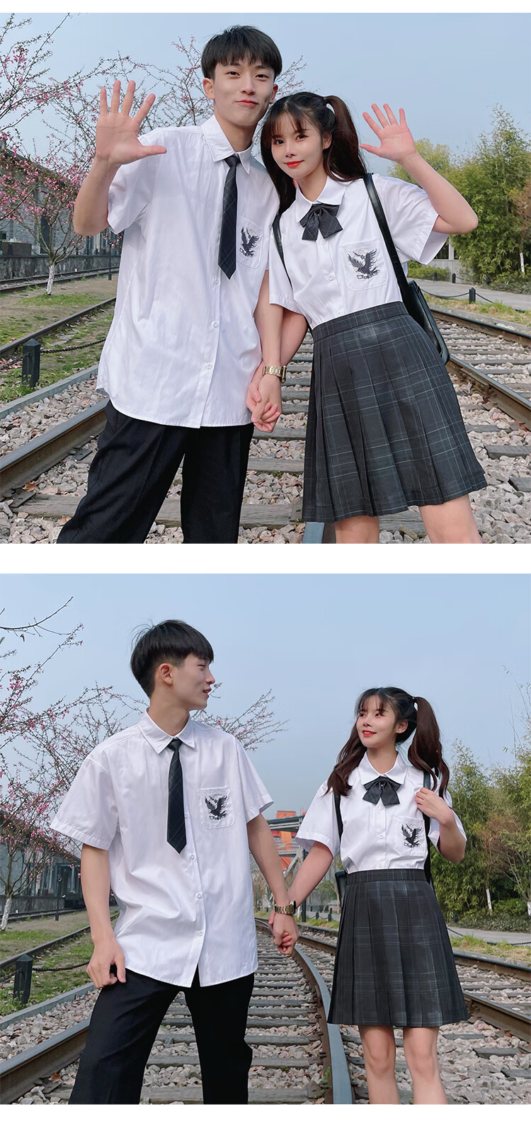 思慕登dk套装拍毕业照礼服套装男高中生dk黑衬衫男生高三毕业白衬衫