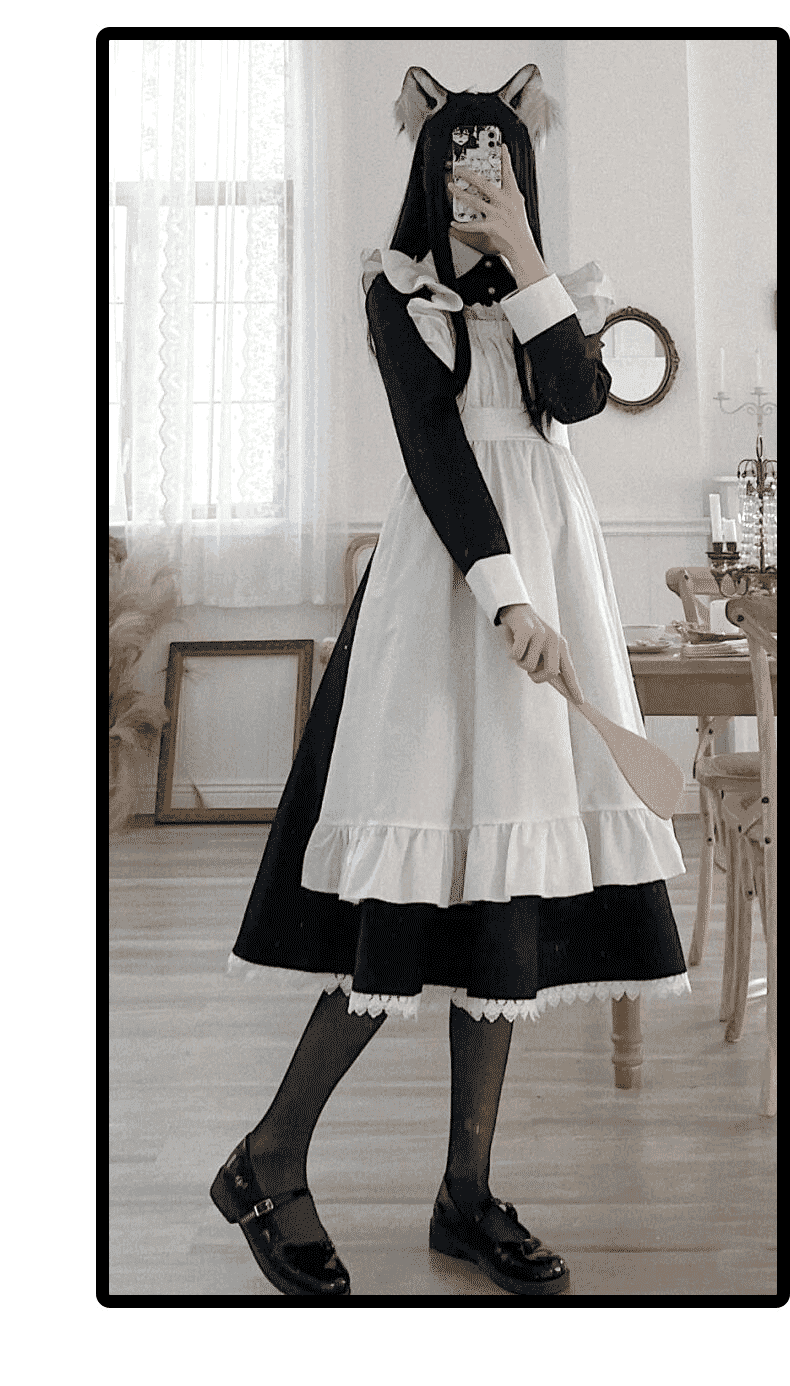 女仆装长裙 女仆装大码长款男穿女装大佬洛丽塔动漫cos女佣服cosplay