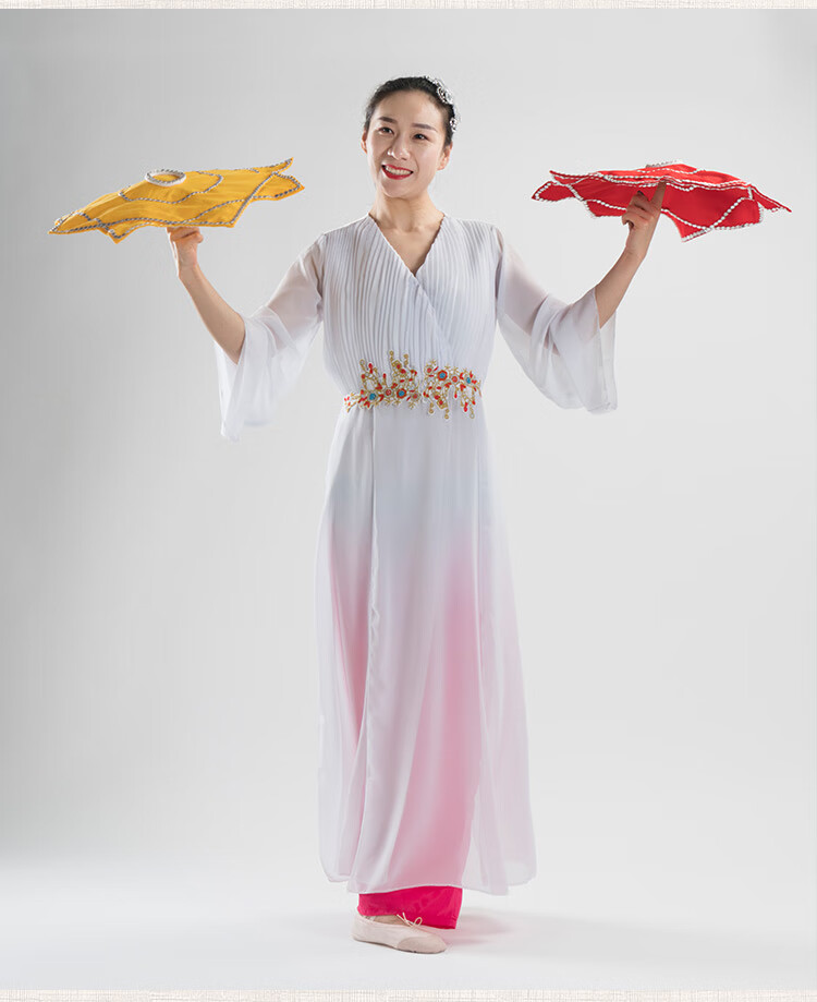 跳舞用的手绢手绢花二人转麻纱舞蹈考级一对东北秧歌红手帕八角巾儿童