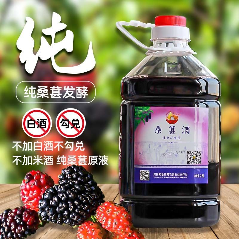 大泽山农家自酿桑葚酒桑椹酒原汁发酵低度甜型干型果酒五斤桶装 甜型