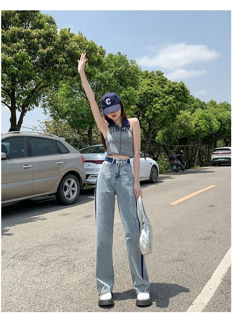 加长女裤高个鱼尾裤拖地裤子加长高个子170高腰阔腿裤牛仔裤女夏季薄