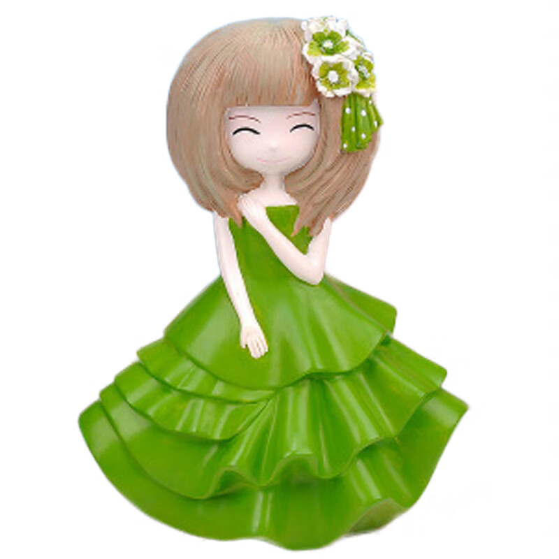 石膏娃娃白坯花花公主女孩涂鸦存钱罐陶瓷彩绘diy涂色玩具 d002高19