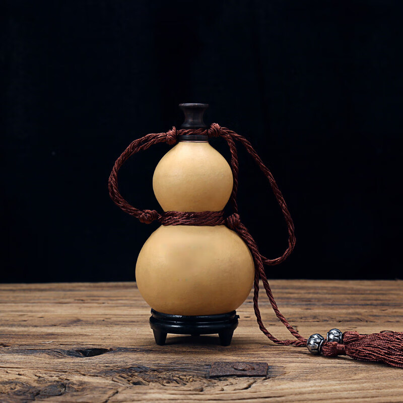 酒葫芦挂件户外随身水壶装水装酒药真葫芦酒壶木塞口蜂蜡渗 大号图款