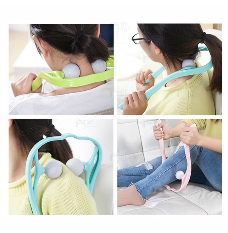 手动颈椎按摩器 夹脖子经络按摩球颈部凹凸家用肩颈部按摩器材办公室