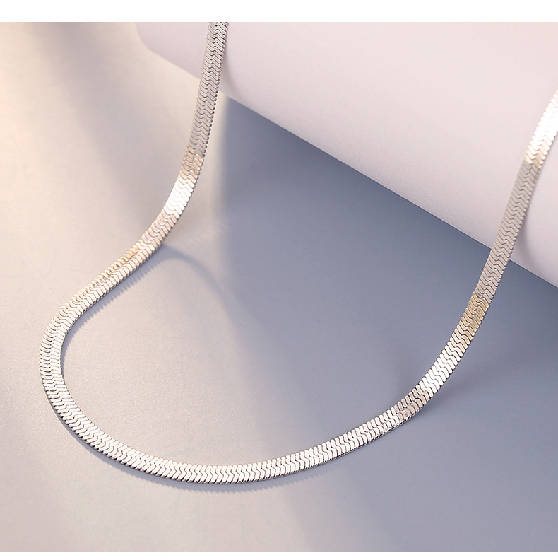 季福缘pt950铂金项链男女蛇皮链精品白金蛇骨链闪亮时尚锁骨颈链素链