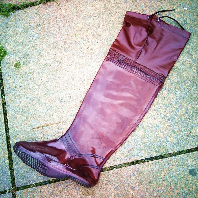 过膝高筒裤雨靴雨袜下水雨鞋防水靴插秧靴雨鞋水田袜子55公分迷彩一体