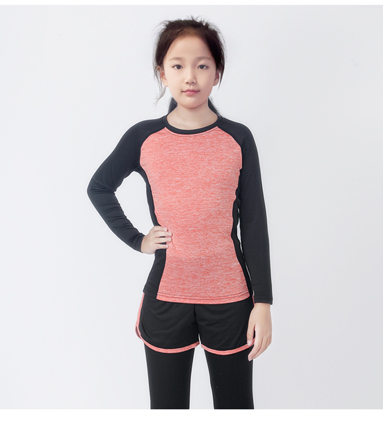 同款儿童速干衣训练服跑步运动女童瑜伽套装紧身衣健身打底裤篮球舞蹈