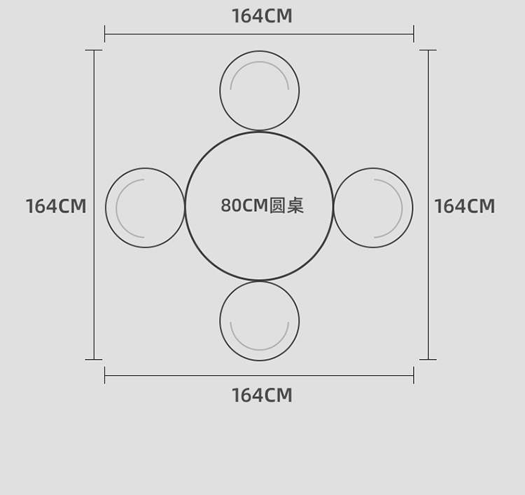 圆桌摆放尺寸示意图图片