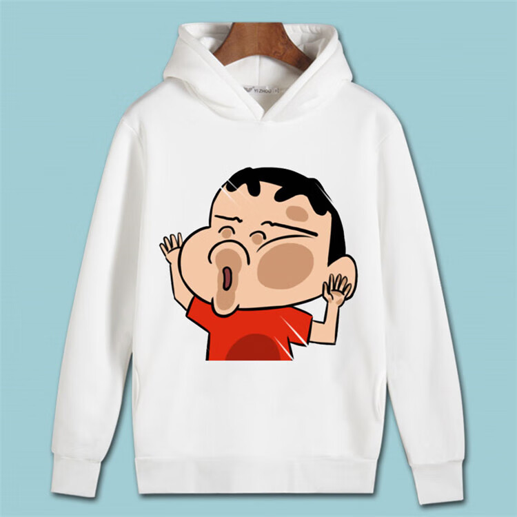 蜡笔小新动漫套头卫衣加绒连帽秋冬季儿童学生亲子装外套衣服 1 s