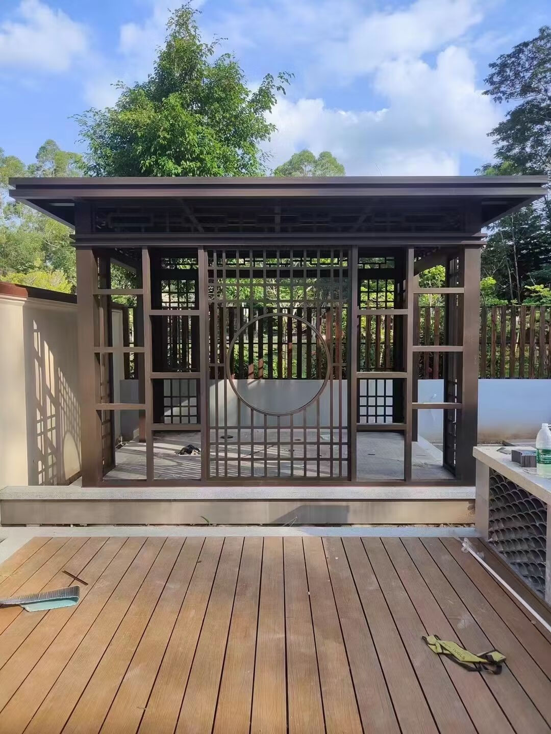 缦宛木 铝合金凉亭庭院户外仿亭子室外家用别墅四角六角凉亭现代景观