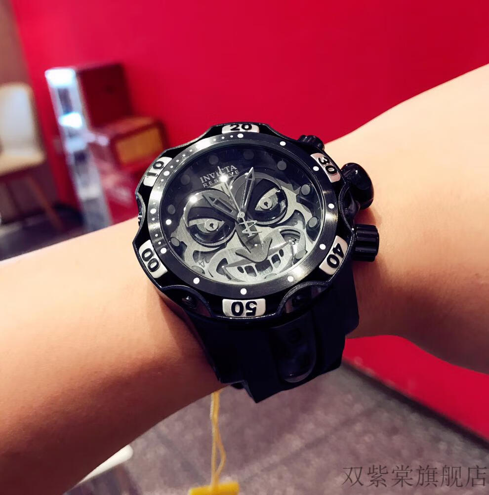 joker dc漫威联名小丑防水男士石英手表 银白钢带小丑 50mm【图片