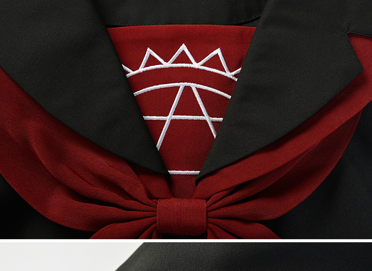 六芒星魔法阵jk裙暗黑系正统jk制服裙短袖衬衫水手服套装百褶裙 黑色