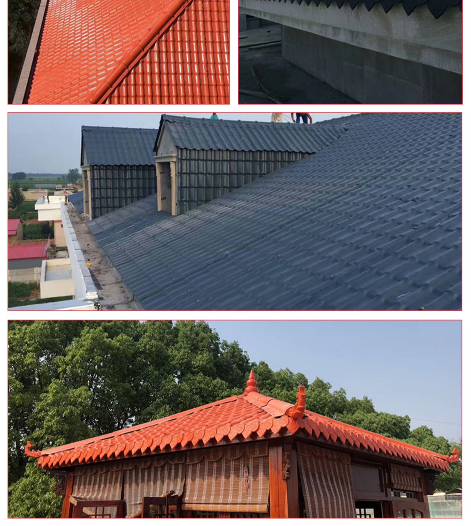 得创林 树脂瓦片屋顶加厚建筑用塑料别墅树脂瓦石棉瓦仿古瓦 浅黄色