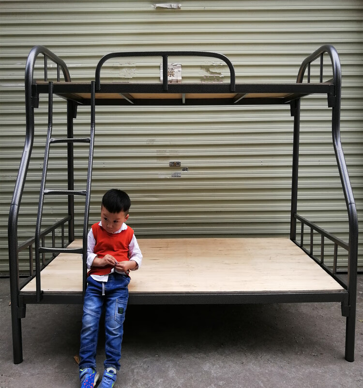 高低铁床上下铺双层床上下床铁员工宿舍床学生床铁艺床 50圆管 白色