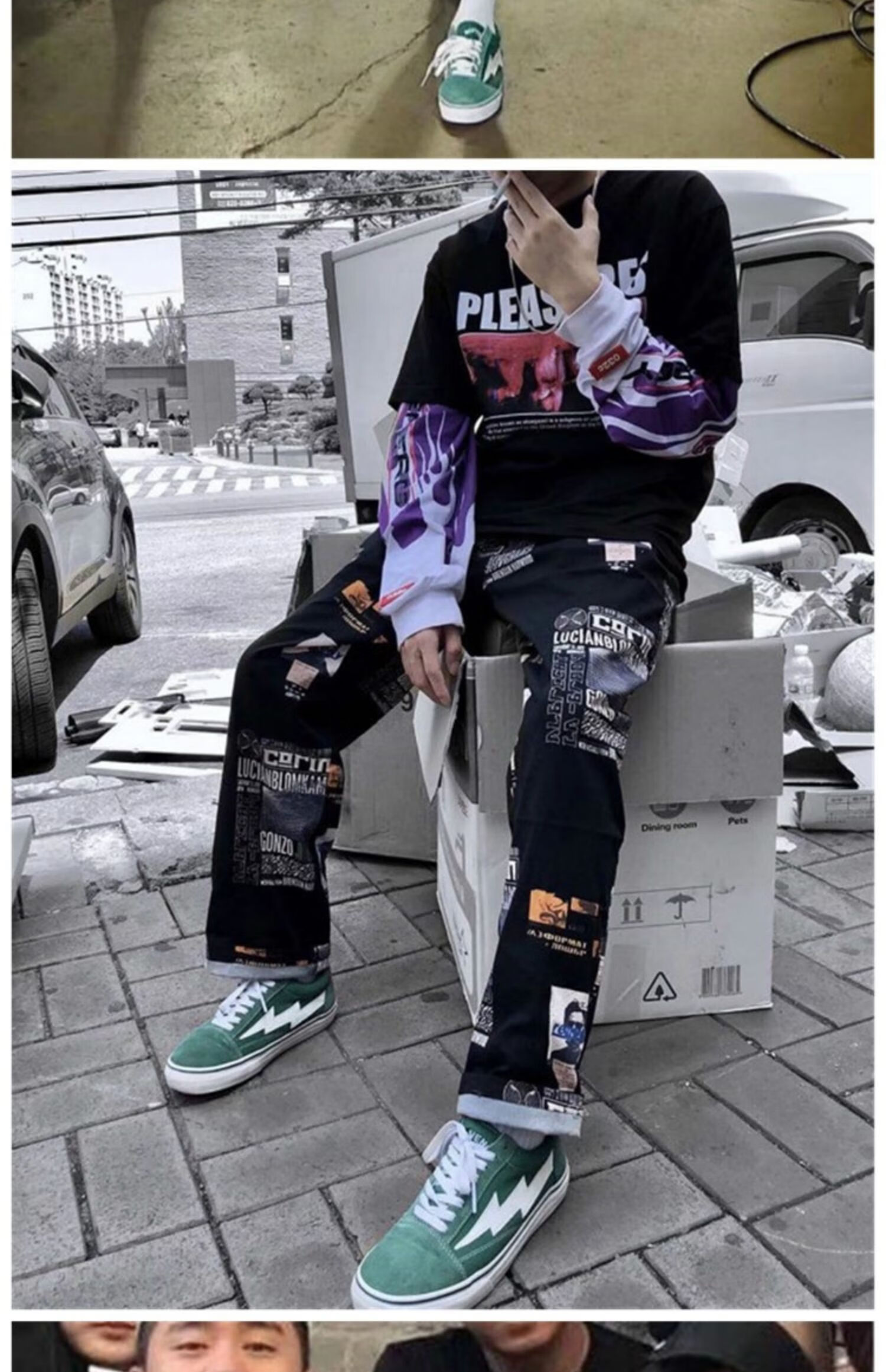 22新款美版轻奢revengexstormflamos复仇风暴闪电滑板鞋火焰帆布鞋男