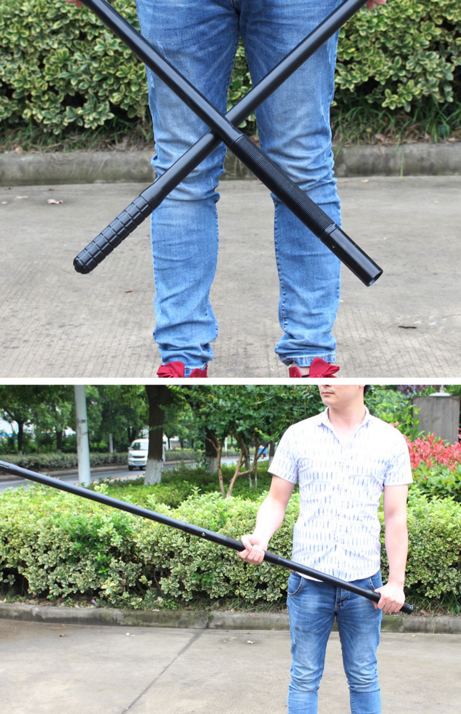 防暴棍保安器材防身长棍橡胶棍防爆棍拼接武术橡胶棒齐眉棍子 一体