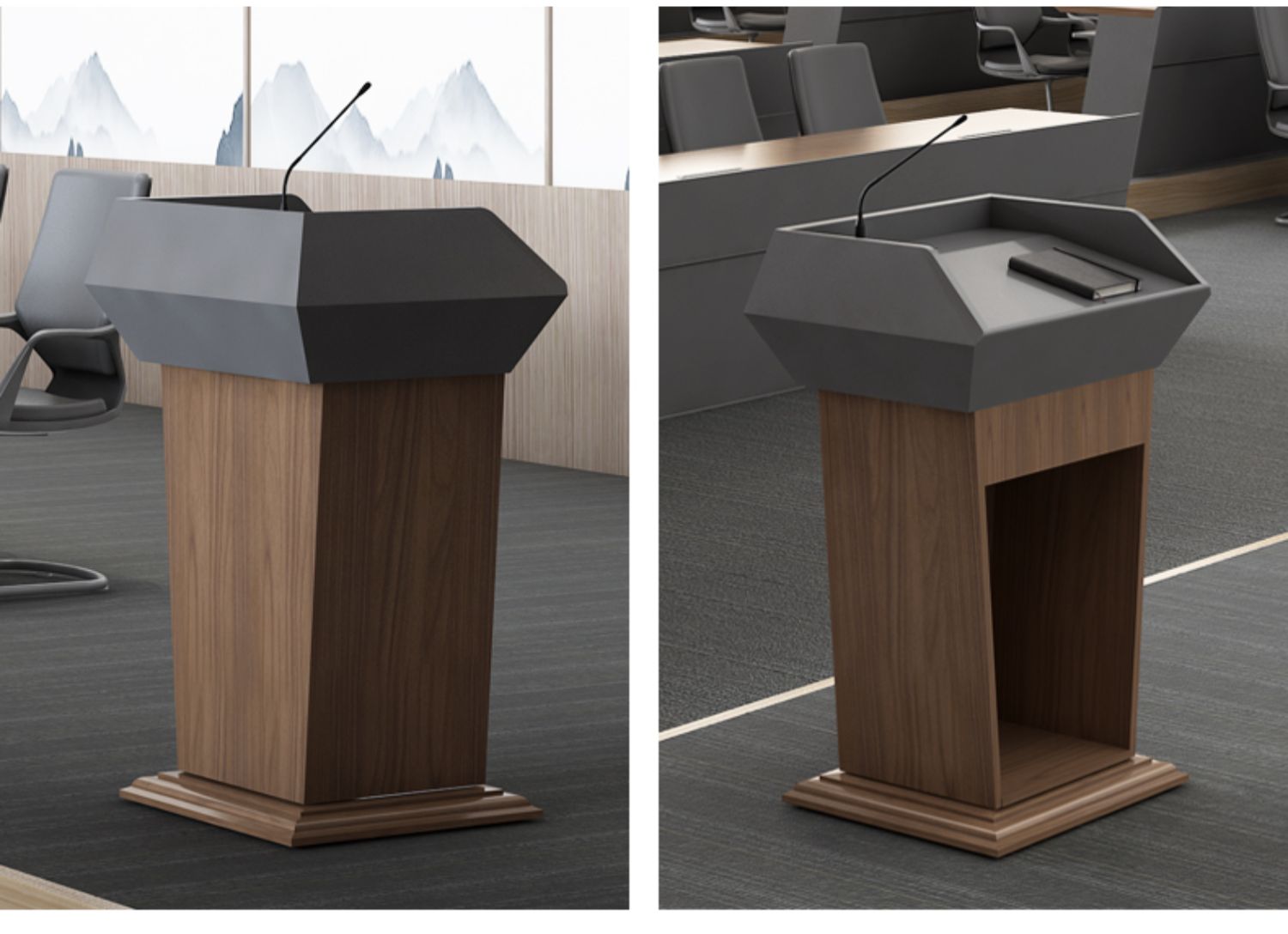 电动升降演讲台 升降演讲台发言台简约现代接待台导购台咨客台主持台