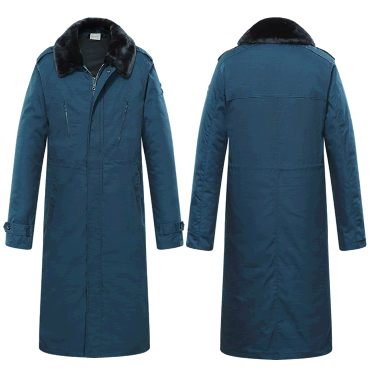 军大衣男冬季加厚温区棉大衣长款大衣保暖军棉大衣 天蓝色 165/84-88