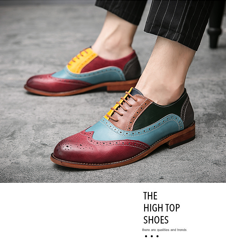 fashion男鞋潮牌小黑鞋港风文艺年轻人帅气酷一点修身夜场皮鞋子热天