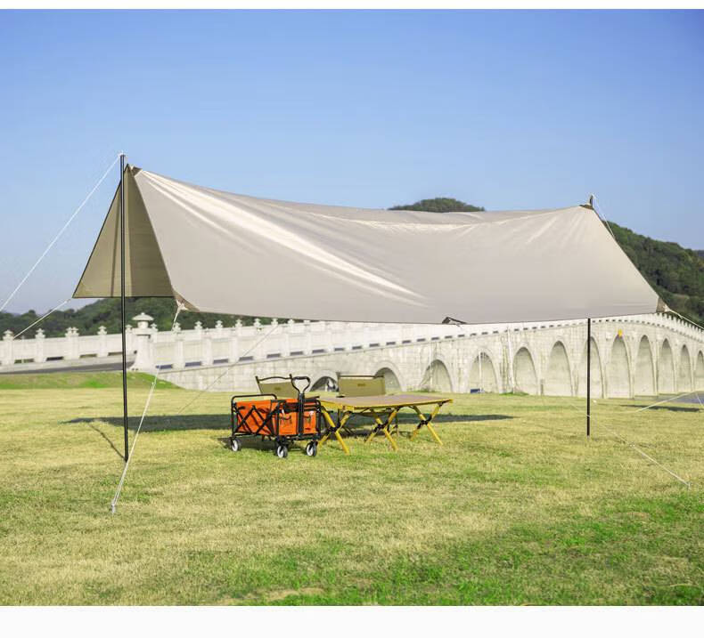 户外烧烤遮帐篷 户外超大牛津布天幕超轻防雨晒野外露营沙滩帐篷遮阳